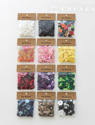 Clothing Accessories Plastic Collar Size Mixture Button Set