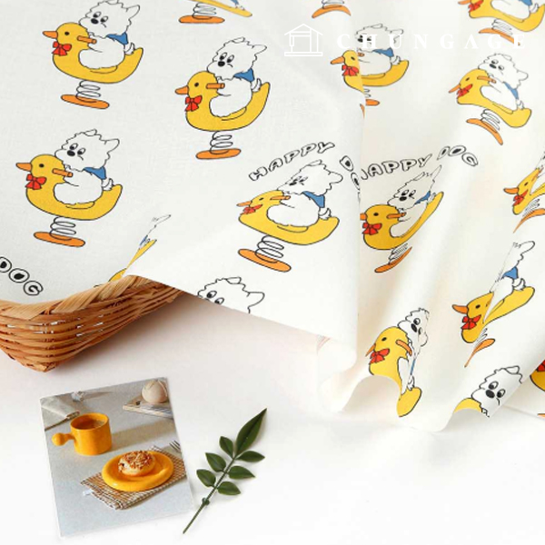 Eco-friendly antibacterial and anti-inflammatory fabric E-DTP cotton 20 count Happy Dogi 2 types