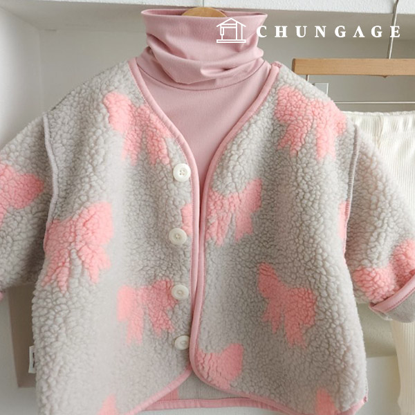 Wool swirly fluffy fur fabric boa Winter Fabric Wide Width Cozy Pink bowknot