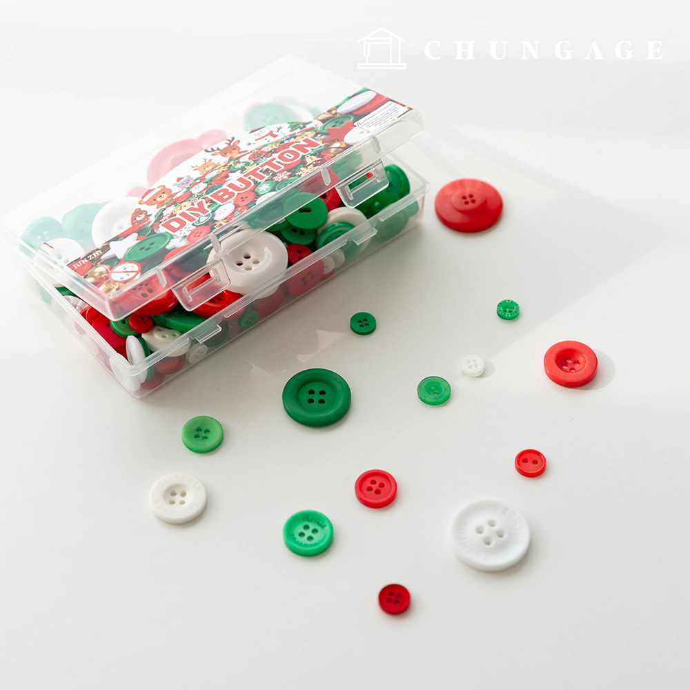 Christmas Red Green Mixture Button