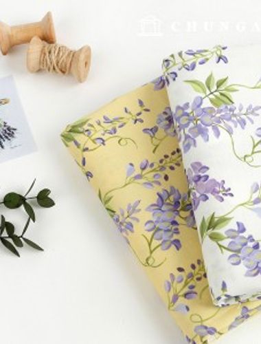 Eco-friendly antibacterial and anti-inflammatory fabric E-DTP cotton20 count Milk Lavender 2 types