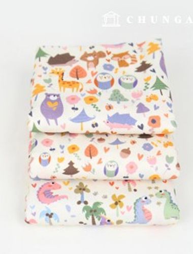 Eco-friendly antibacterial and anti-inflammatory fabric E-DTP cotton20 count cute dinosaurs