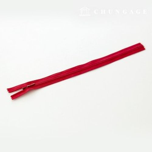 Console zipper hidden single zipper 25cm Red