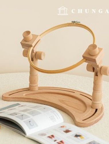 Circular seated French embroidery wooden multi-fixed embroidery frame rotating frame