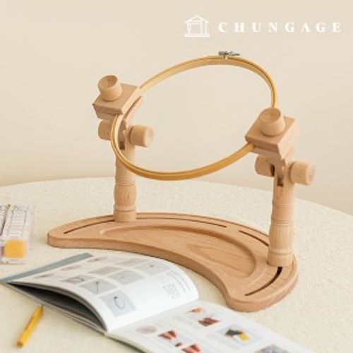 Circular seated French embroidery wooden multi-fixed embroidery frame rotating frame