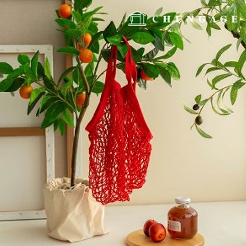 Net Bag Eco-Friendly Mesh Net Bag Zero Waste Red