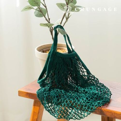 Net bag, eco-friendly mesh bag, zero-waste, Deep green