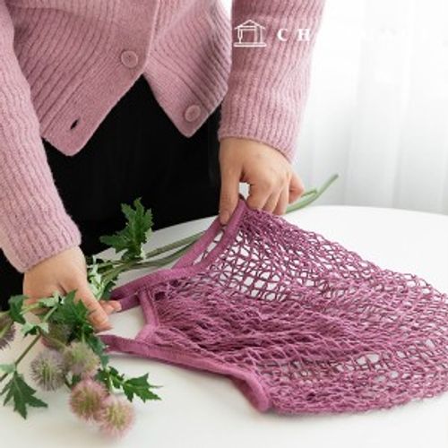 Net bag, eco-friendly mesh bag, zero-waste indie purple