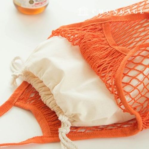 Net Bag Eco-Friendly Mesh Net Bag Zero Waste Orange