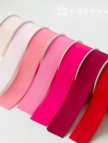 Satin bowknot String package bowknot tape String craft 40mm Pink 7 types 1 yard