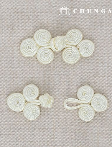 Hanbok decoration nylon snail knot decoration Ivory 4 pairs 48099