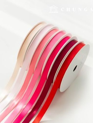 Satin bowknot string package bowknot tape string craft 10mm pink 7 types 1 yard
