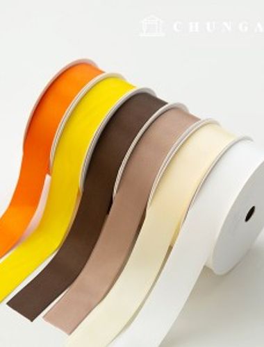 Satin bowknot String package bowknot tape String craft 25mm brown yellow 6 types 1 yard