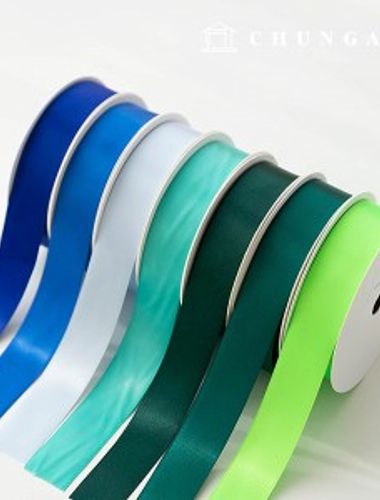 Satin bowknot string package bowknot tape string craft 25mm green blue 7 types 1 yard