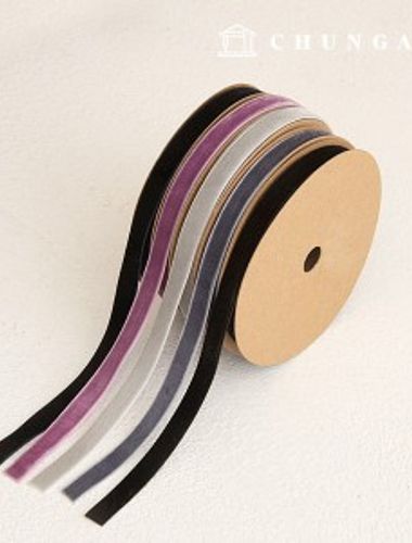 Velvet bowknot string cross-section package bowknot tape craft string 10mm purple black 5 types 1 yard