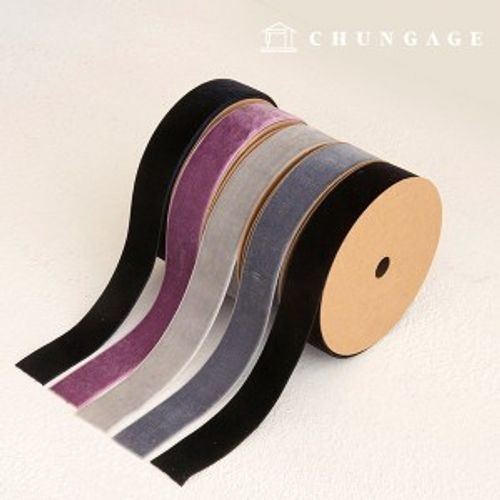 Velvet bowknot string cross-section package bowknot tape craft string 25mm purple black 5 types 1 yard