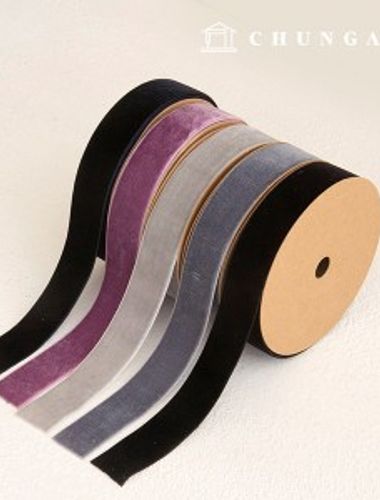 Velvet bowknot string cross-section package bowknot tape craft string 25mm purple black 5 types 1 yard