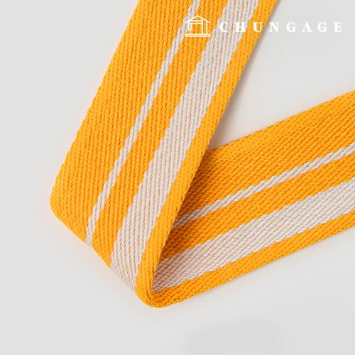 Webbing Strap Webbing Strap Bag Accessories Eco Bag Wide Mix Line 50mm Yellow White 48049