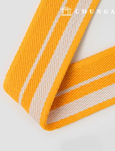 Webbing Strap Webbing Strap Bag Accessories Eco Bag Wide Mix Line 50mm Yellow White 48049