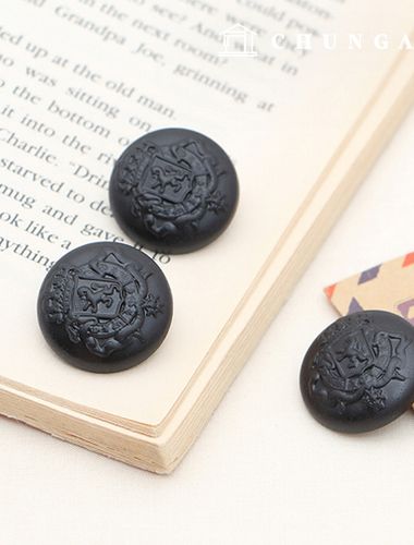 Gold Button Vintage Coat Jacket Button Crown Crest 23mm Black 71137