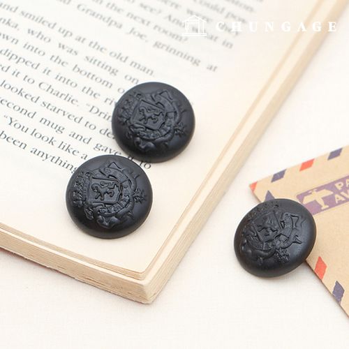 Gold Button Vintage Coat Jacket Button Crown Crest 23mm Black 71137