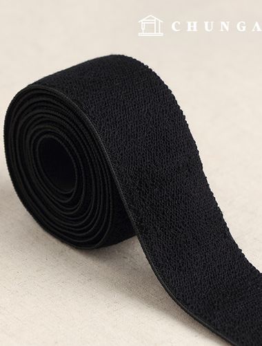 Pants Elastic Waist Elastic Band Terry Soft 45mm Black 45421