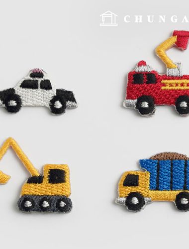 Heat adhesive wappen traffic car 4 types set 57509