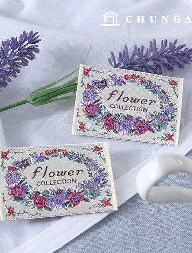 Cotton label double-folded decorative label floral special limited romance lavender 58623