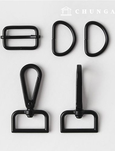 Bag Link Dring Set 25mm Black 54321