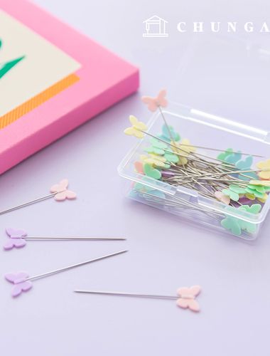 Basic hour pin set pastel butterfly