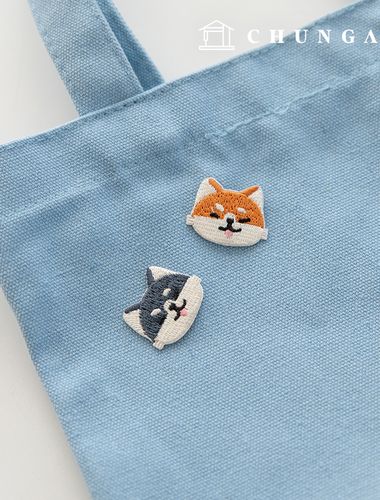 Heat adhesive wappen Shiba Inu smiling puppy wappen