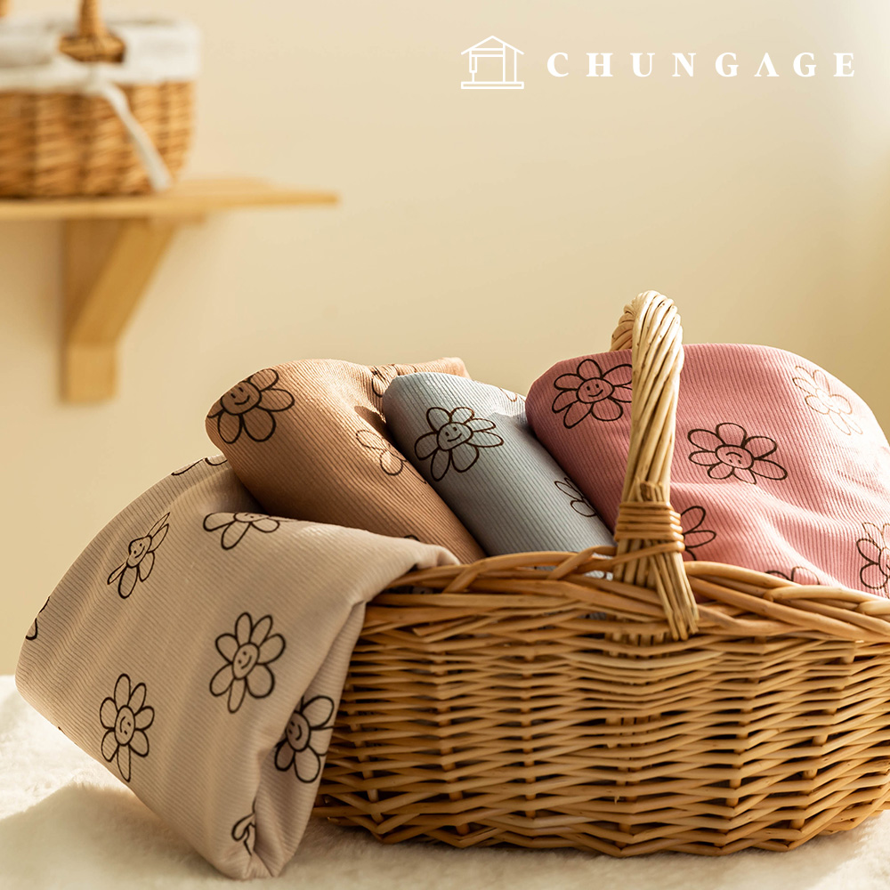 Corduroy Fabric Span 16W Corduroy Fabric Flower Wide Width Winter Fabric Happy Days 4 types