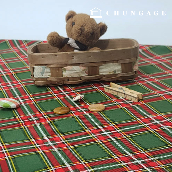 20 count cotton Christmas fabric classic check