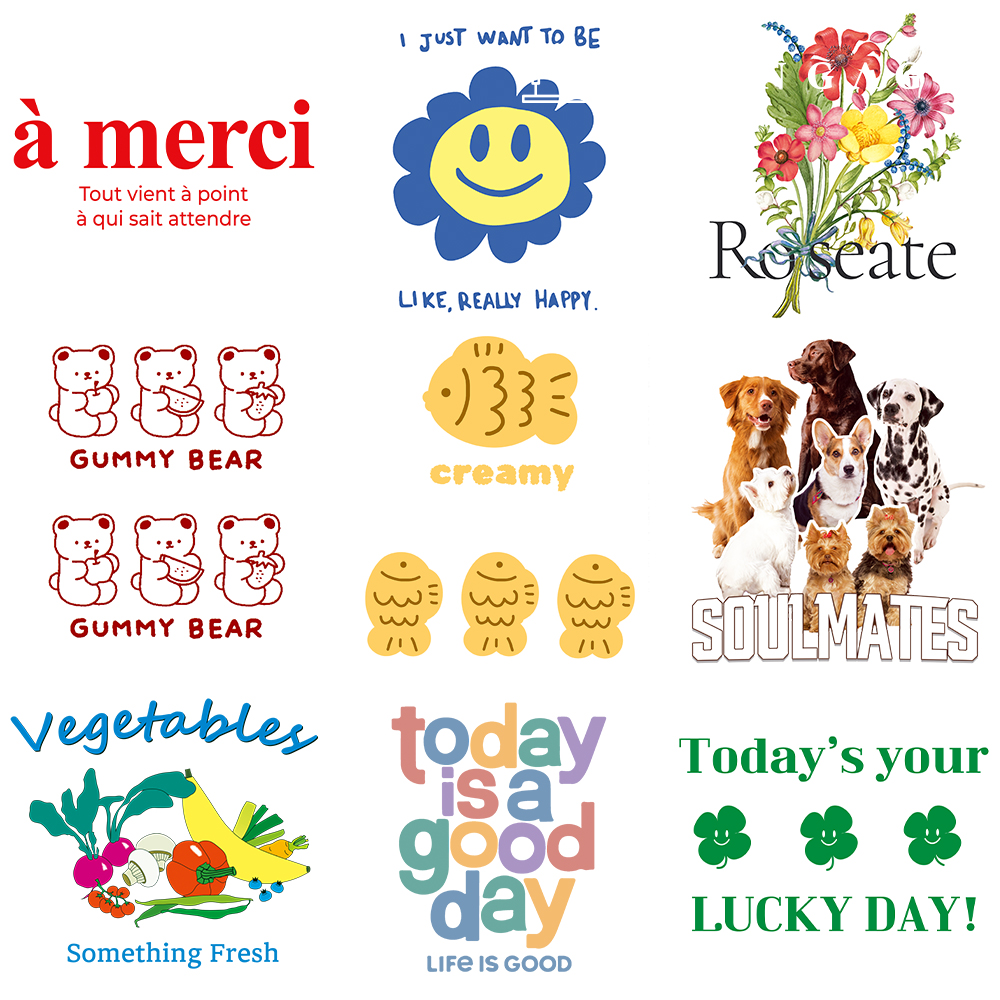 Clothing transfer paper, Reform heat transfer paper, clothing making, heat transfer sticker, Eco Bag, Flower Character, Dreamland