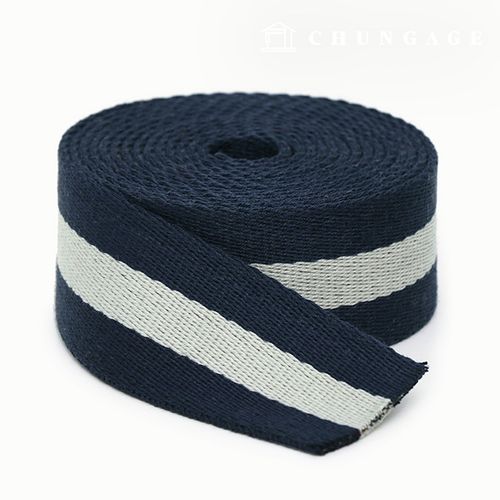 Webbing Strap Bag Accessories Webbing Strap Two-Color Key Point 38mm Navy Ivory 48048