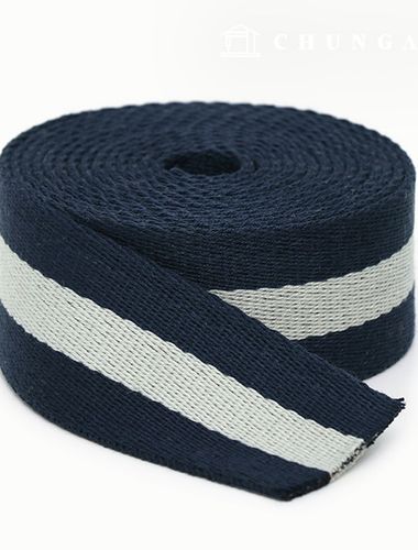 Webbing Strap Bag Accessories Webbing Strap Two-Color Key Point 38mm Navy Ivory 48048