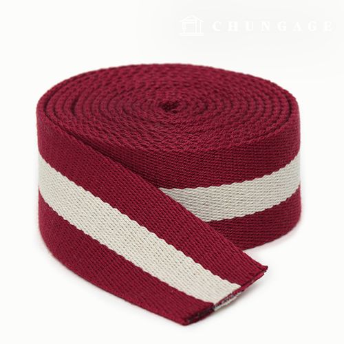 Webbing Strap Bag Accessories Webbing Strap Two-Color Key Point 38mm Red Ivory 48048