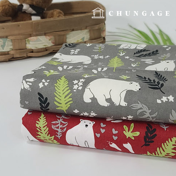 Cotton Oxford fabric teddy bear Fabric Nordic polar bear 2 types