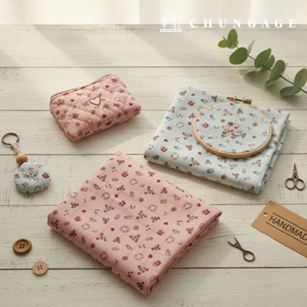 Cotton Oxford fabric teddy bear flower pattern Flower Fabric Cozy Bear 3 types