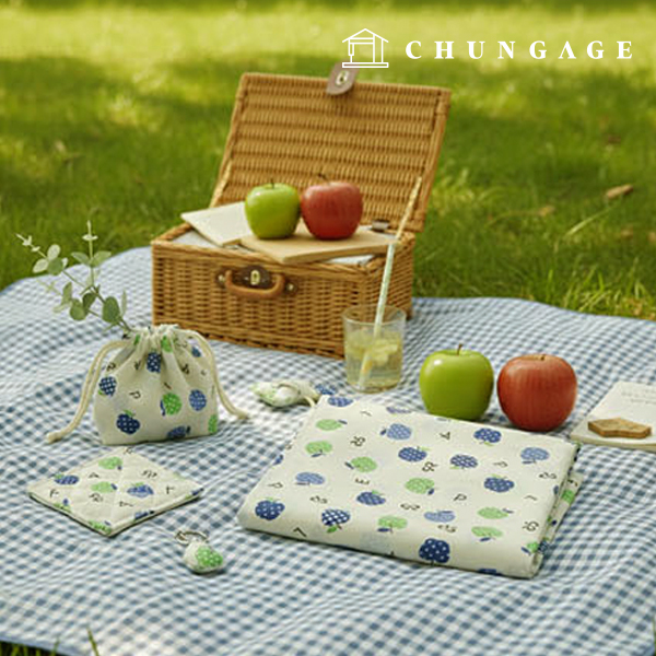 Cotton blend fabric apple fabric apple lettering