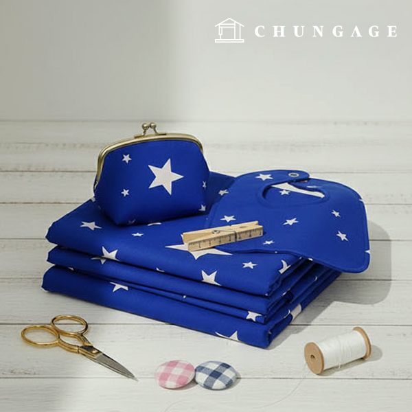 Cotton Oxford Fabric Patterns Fabric Shinee Star Blue