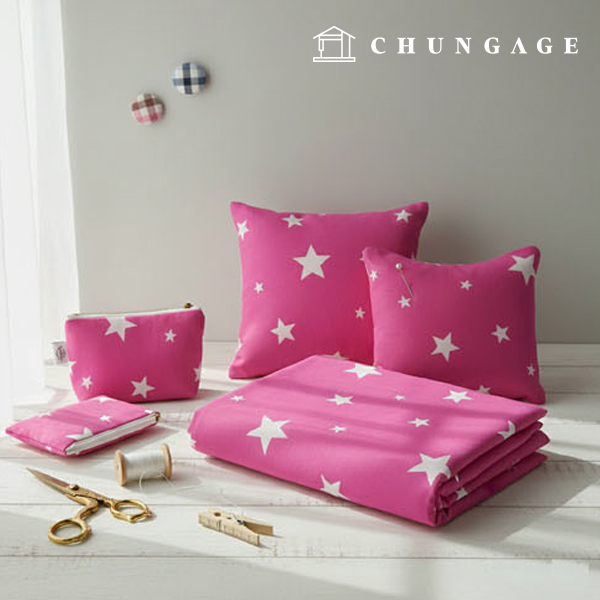 Cotton Oxford Fabric Patterns Fabric Shinee Star Pink