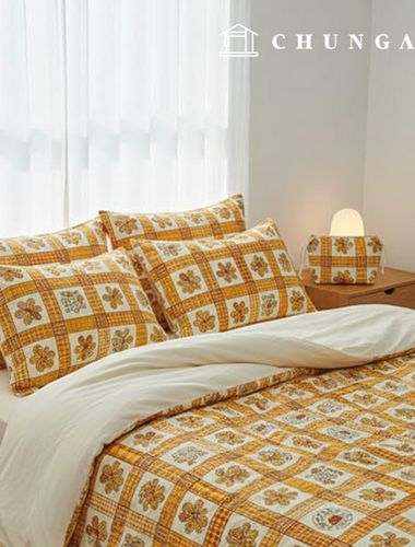 Cotton Oxford Fabric Flower Patterns Fabric Heart Flower Patch Orange