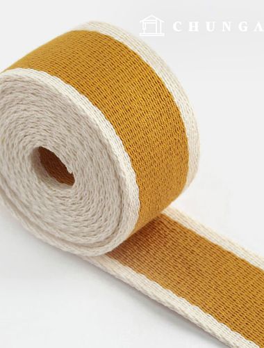 Bag subsidiary materials webbing strap two tone line 38mm golden yellow 59034