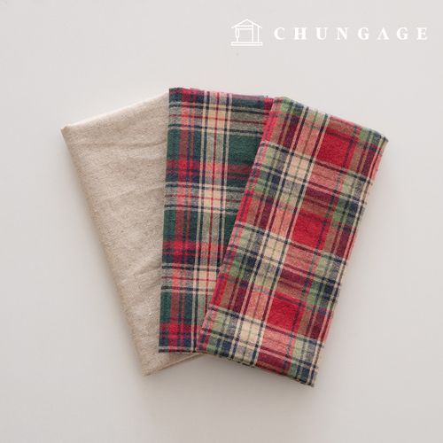 Christmas fabric package Check scrap fabric scraps Doll dog clothes making cloth 3 types