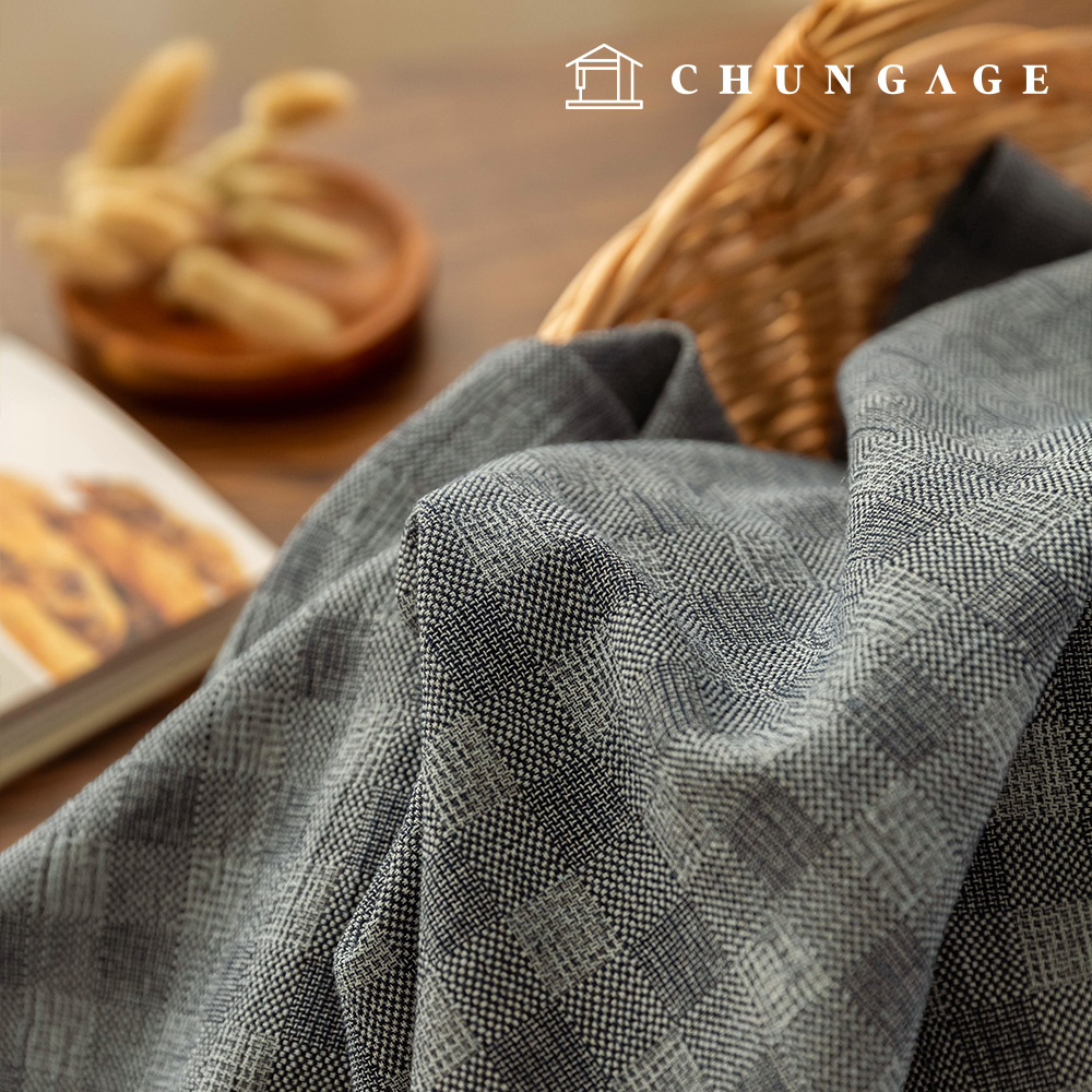 Linen fabric pre-dyed bio-washed check fabric wide width Joan