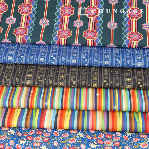 Eco-friendly antibacterial and anti-inflammatory fabric E-DTP cotton 20 count, 7 types of traditional patterns