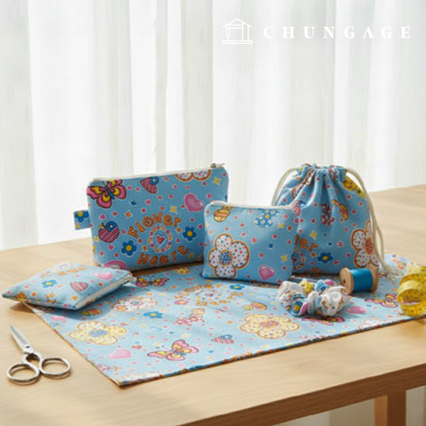 Cotton blend fabric butterfly fabric butterfly blue background