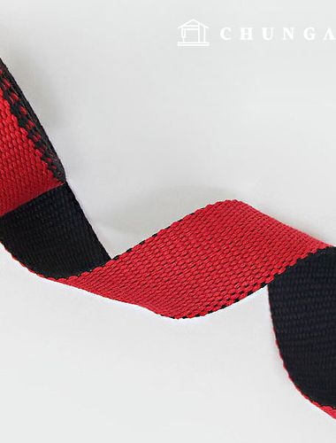 Webbing Strap Bag Accessories Webbing Strap Red Black Double-Sided 30mm 60775