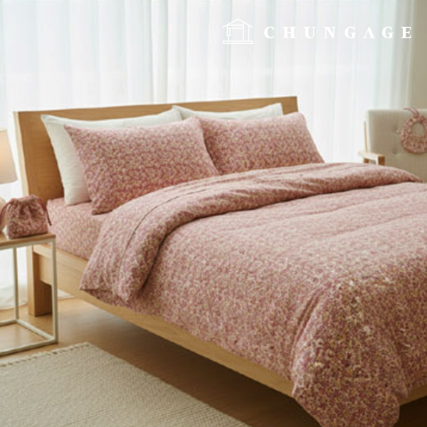 Cotton Flower Patterns Fabric 20 count Wide Width Pink Flower Garden